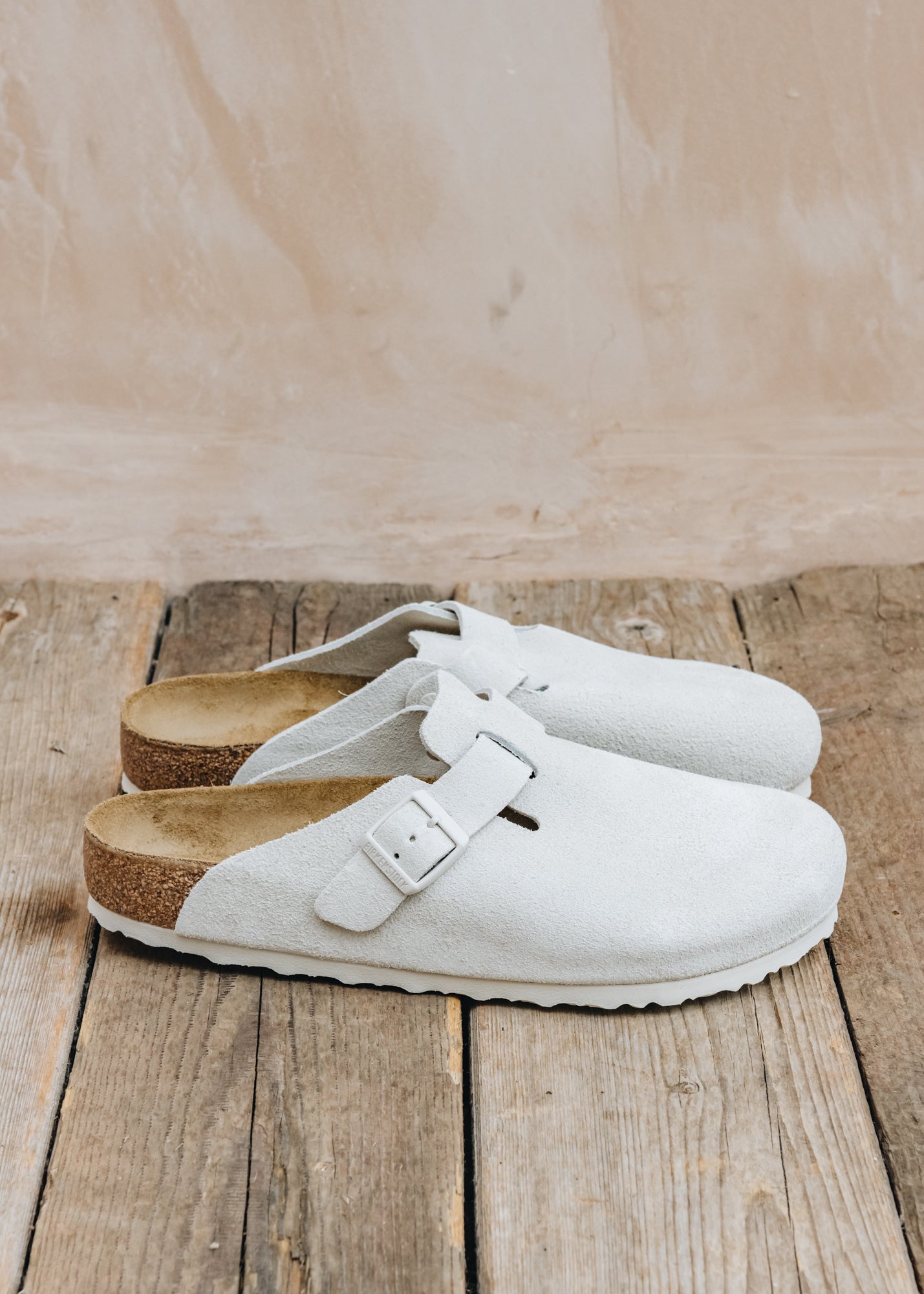 Birkenstock Boston Clogs in Antique White