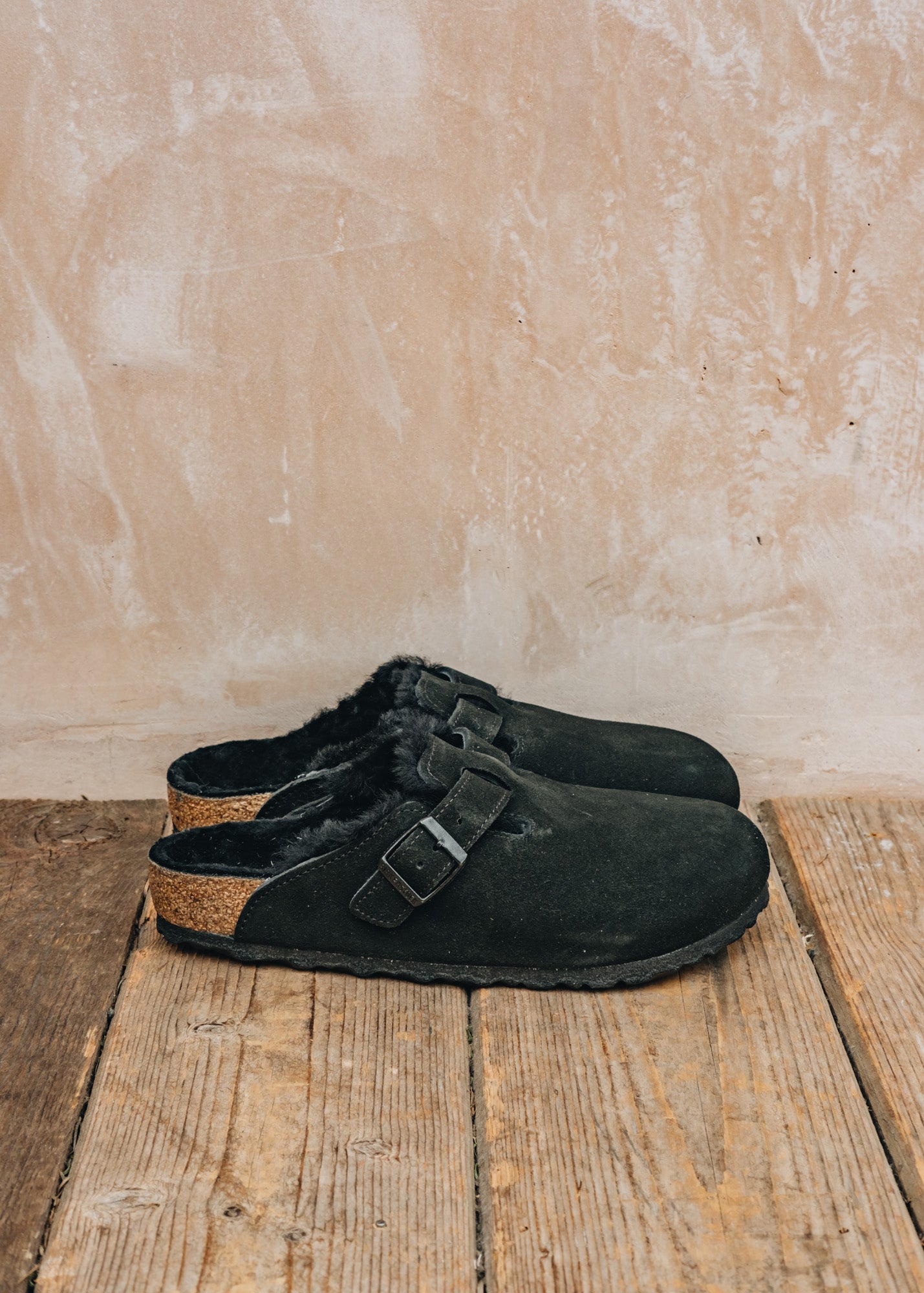Women s Birkenstock Boston Shearling Clogs in Black