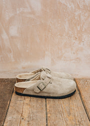 Birkenstock Women's Birkenstock Boston Shearling Clogs in Taupe
