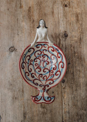 Les Ottomans Red Mermaid Ceramic Bowl