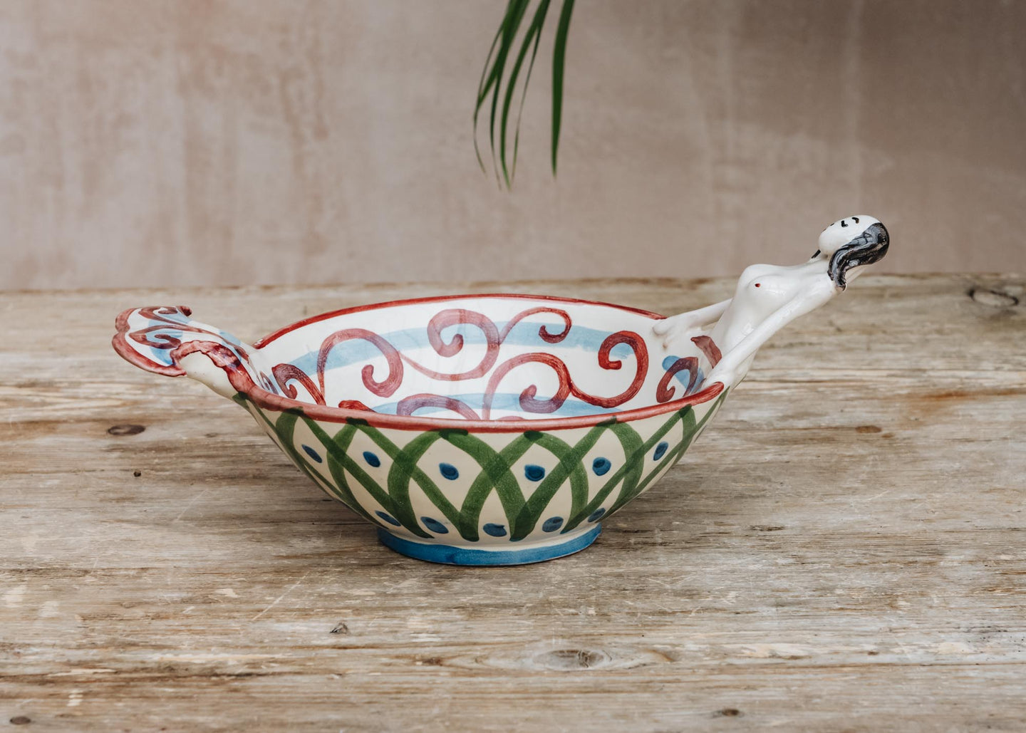 Les Ottomans Red Mermaid Ceramic Bowl