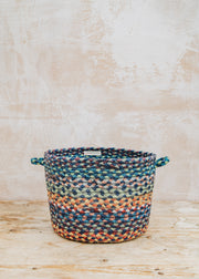 Jute Basket in Blue Carnival, 23x33cm