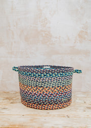 Jute Basket in Blue Carnival, 28x43cm