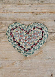 The Braided Rug Co. Heart Coaster in Pampas
