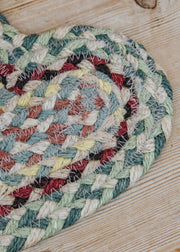The Braided Rug Co. Heart Coaster in Pampas