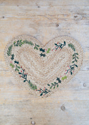 Natural Christmas Heart Placemat