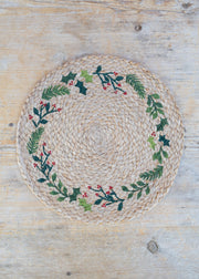 The Braided Rug Co. Natural Christmas Placemat