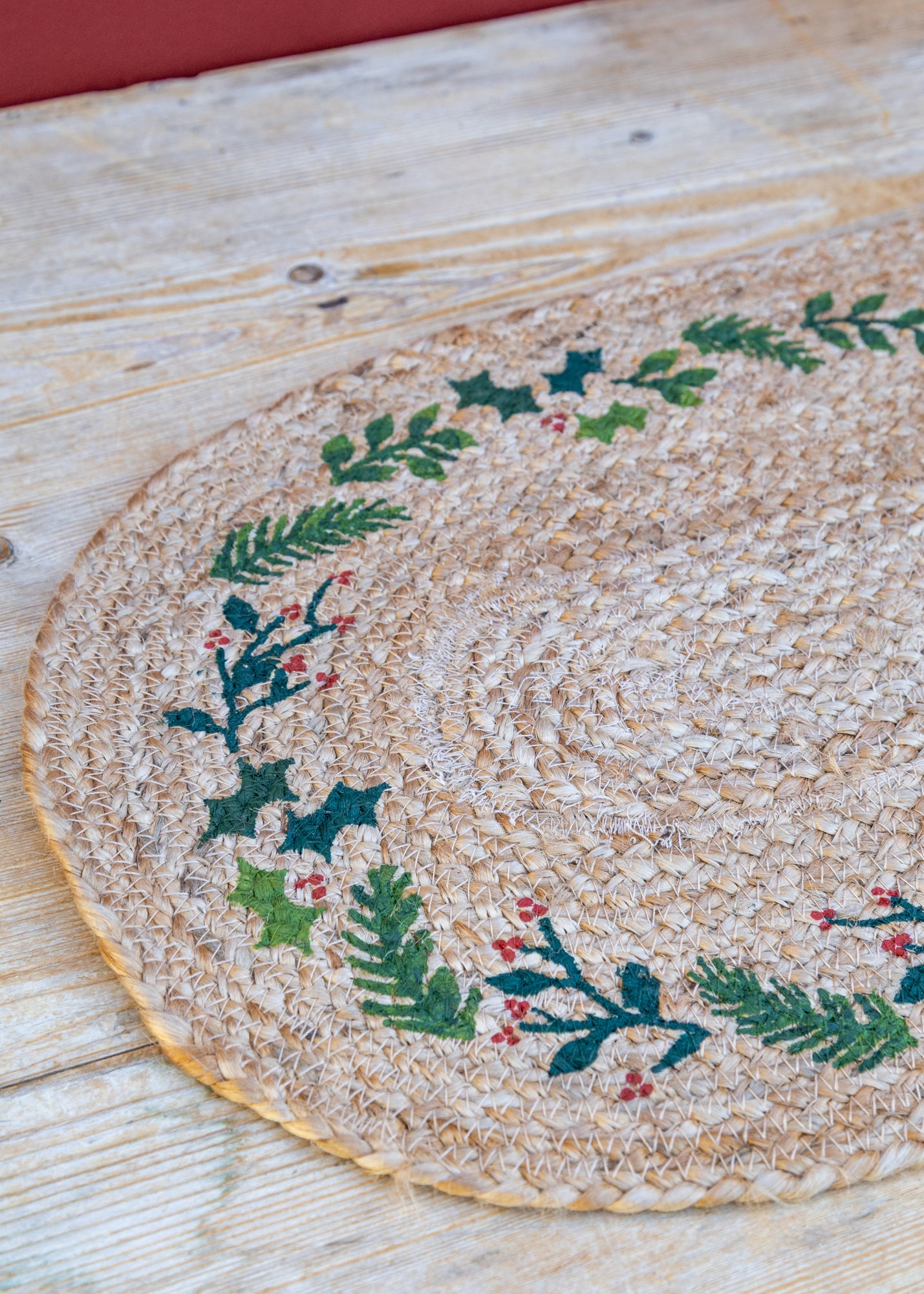 The Braided Rug Co. Natural Christmas Table Runner