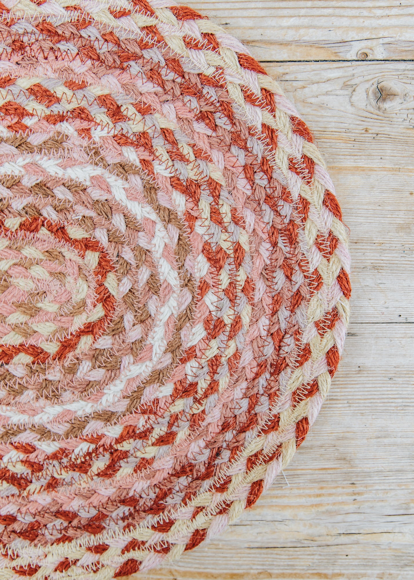 The Braided Rug Co. Table Runner in Coral