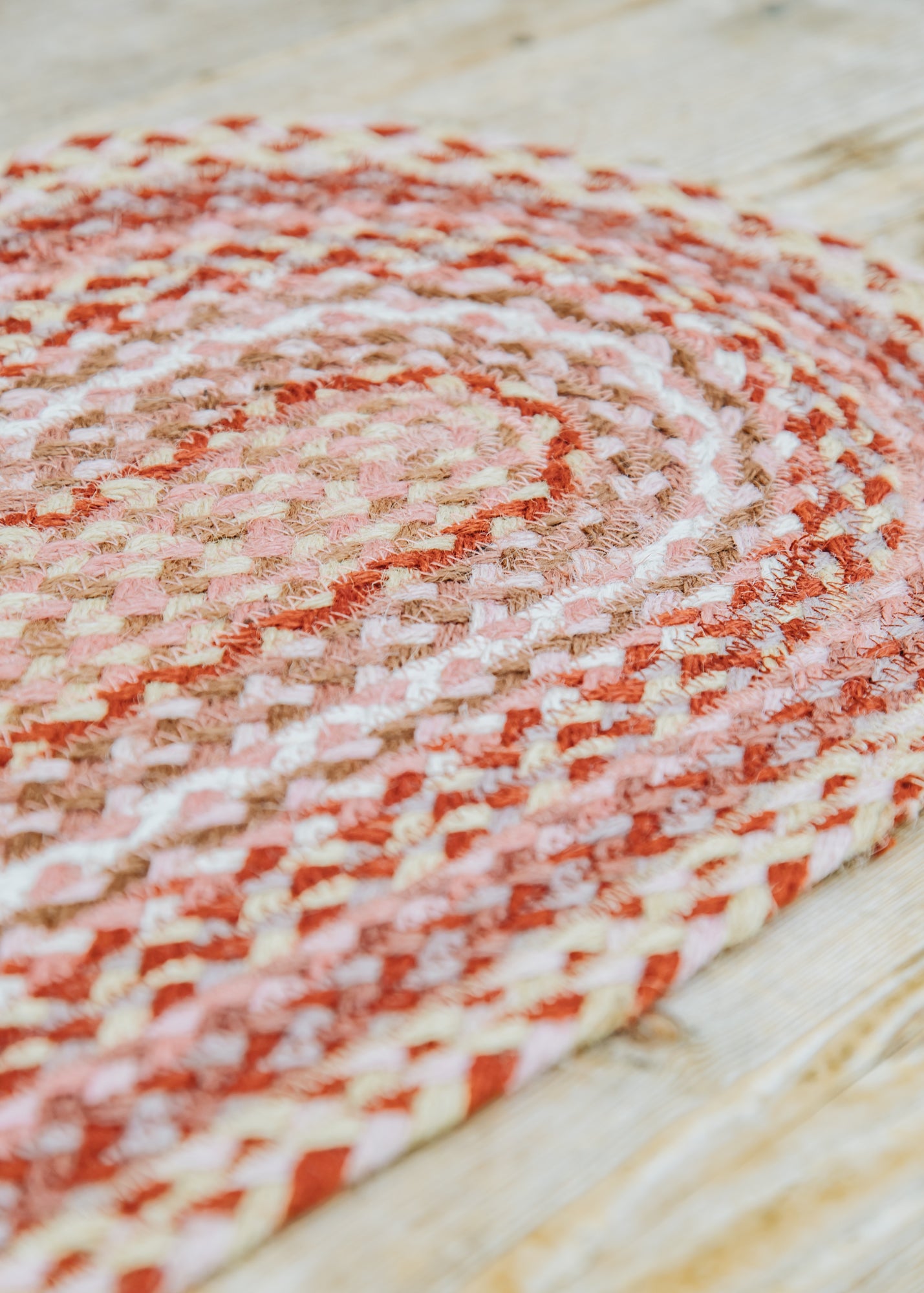 The Braided Rug Co. Table Runner in Coral