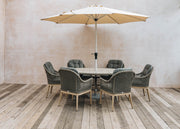 Bramblecrest for Burford Garden Co. Lattice Six Seater Elliptical Dining Set