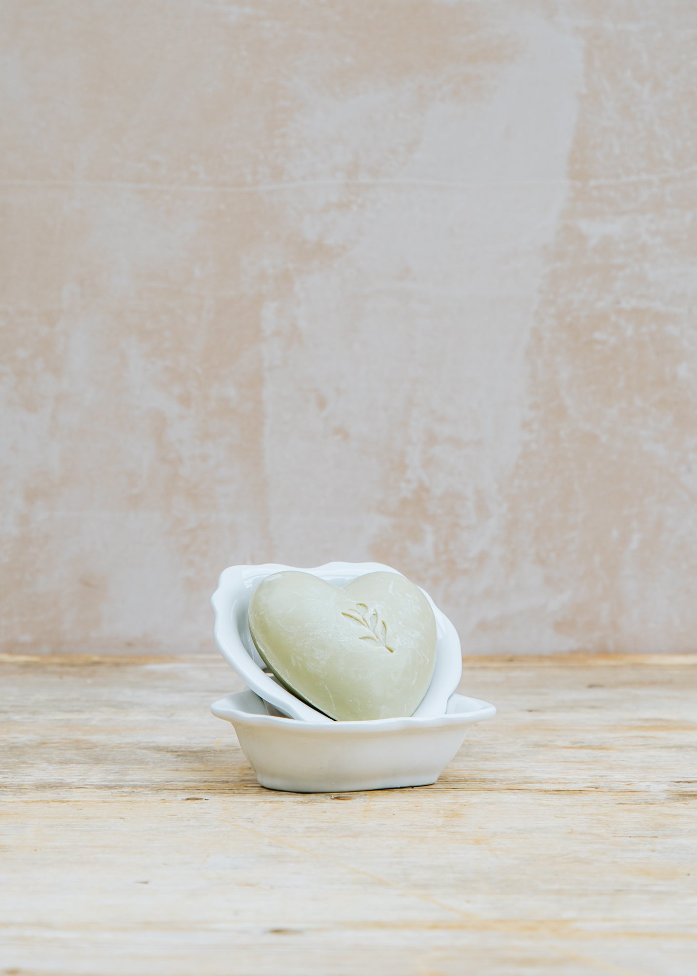 Branche D'Olive Heart Shaped Soap and Dish in Garrigue