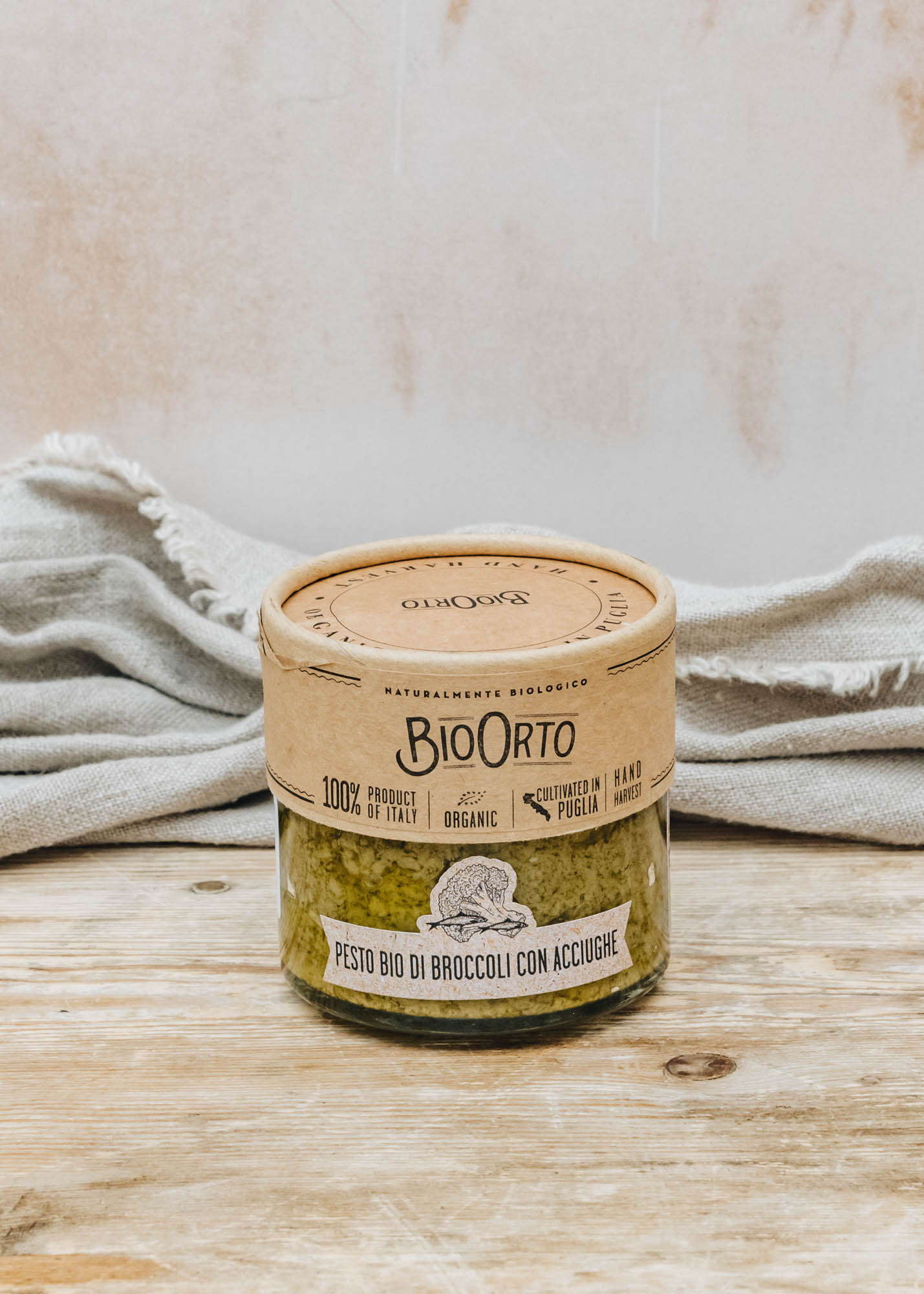 Bio Orto Broccoli Pesto with Anchovies, 180g