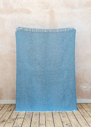 Burford Garden Co. Blue Donegal Wool Blanket Throw