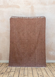 Burford Garden Co. Chocolate Donegal Style 7 Wool Blanket Throw