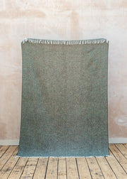 Burford Garden Co. Green Donegal Style 8 Wool Blanket Throw