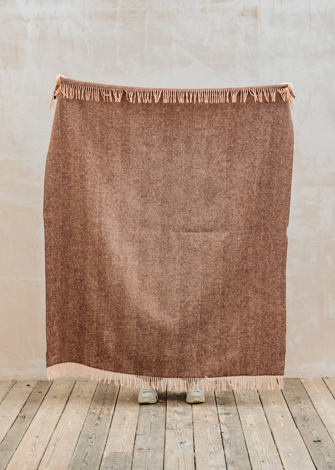Herringbone Throw in Chocolate Orange