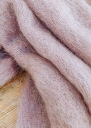 Bronte Moon Mohair Throw in Dusty Pink