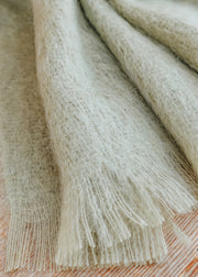 Bronte Moon Mohair Throw in Sage Green