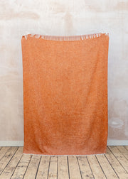 Burford Garden Co. Orange Donegal Style 7 Wool Blanket Throw