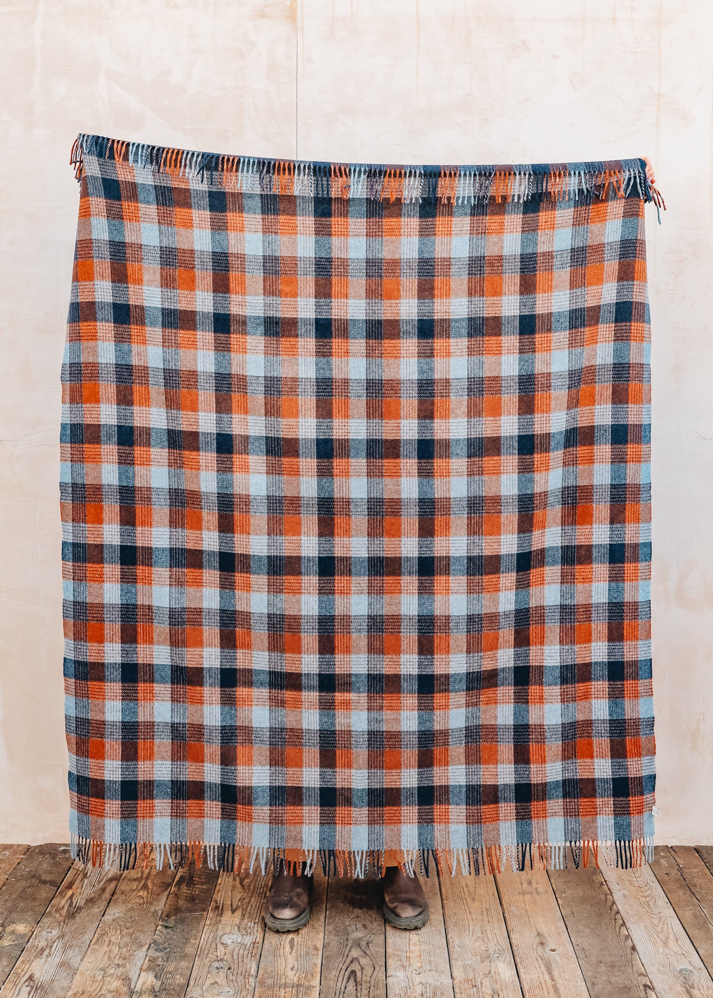 Patchwork Throw in Blue Orange