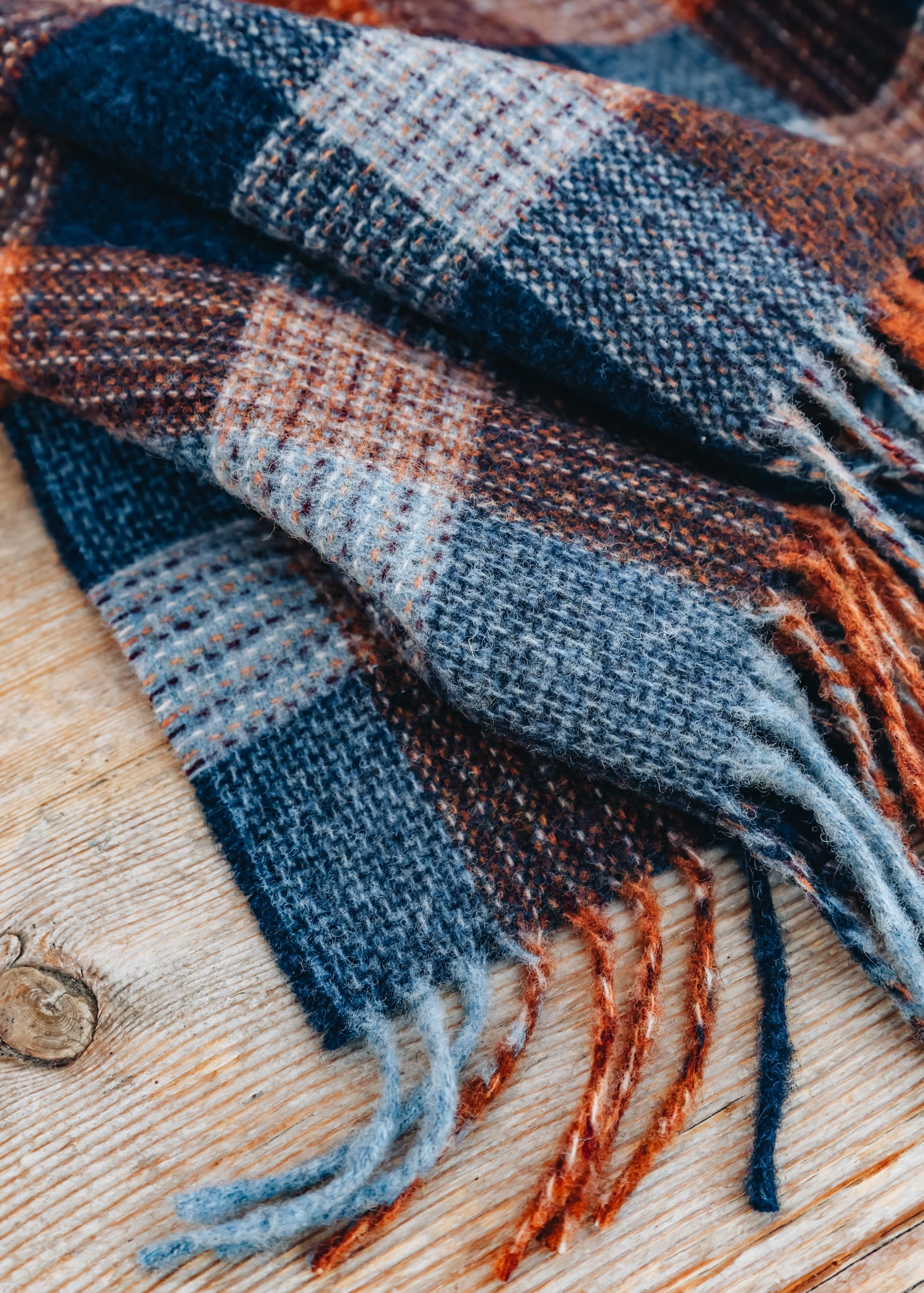 Bronte Moon Patchwork Throw in Blue Orange