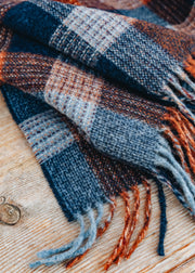 Bronte Moon Patchwork Throw in Blue Orange