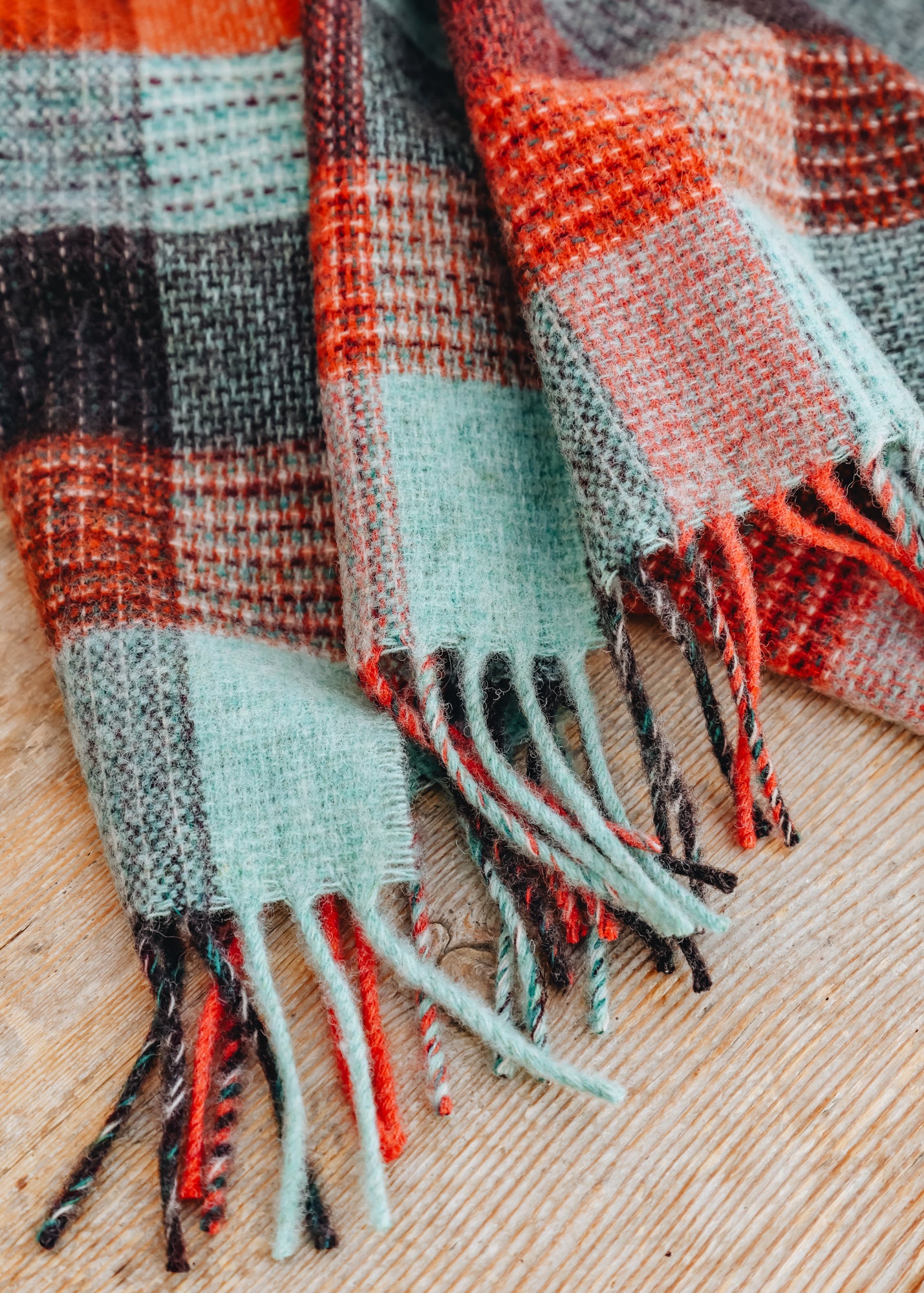 Bronte Moon Patchwork Throw in Orange Rust