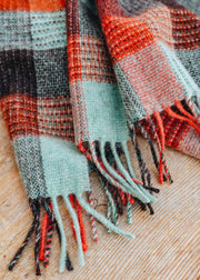 Bronte Moon Patchwork Throw in Orange Rust