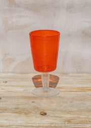 Memento Bubble Glass Goblet in Orange