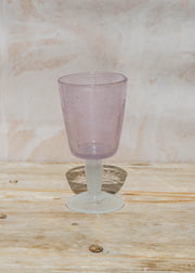 Memento Bubble Glass Goblet in Pink