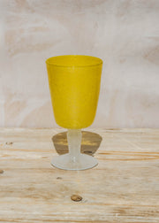 Memento Bubble Glass Goblet in Yellow