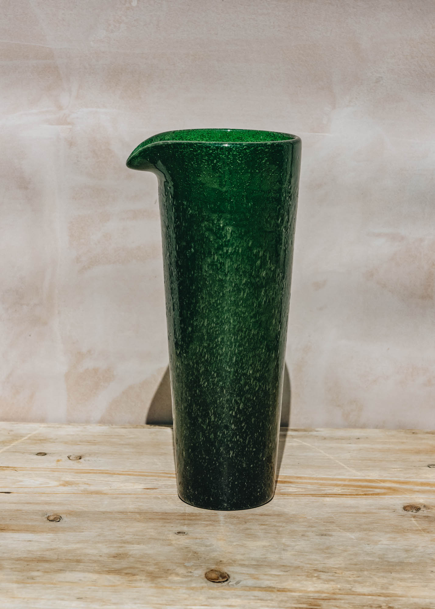 Memento Bubble Glass Jug in Emerald