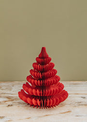 Bungalow Andina Paper Tree Decoration in Ruby, 22cm
