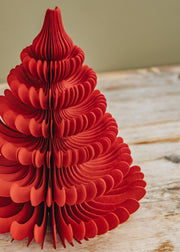 Bungalow Andina Paper Tree Decoration in Ruby, 22cm