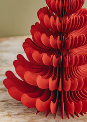 Bungalow Andina Paper Tree Decoration in Ruby, 22cm