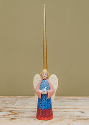 Bungalow Angel with Dove Candle Holder in Ruby, 20cm