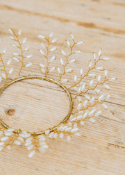 Bungalow Beaded Candle Ring in Pearl, 7cm