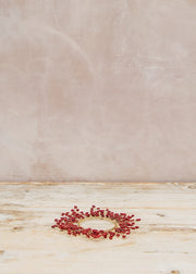 Bungalow Beaded Candle Ring in Ruby, 7cm