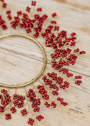 Bungalow Beaded Candle Ring in Ruby, 7cm