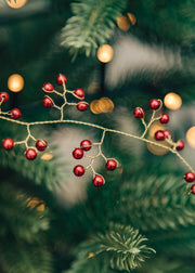 Bungalow Beaded Garland in Ruby, 100cm