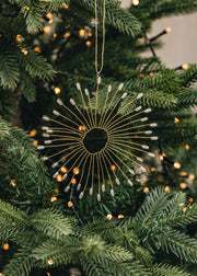 Books Beaded Orb Ornament in Pearl, 13cm