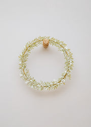 Books Beaded Wreath in Pale Green, 30cm