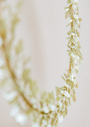 Bungalow Beaded Wreath in Pale Green, 30cm