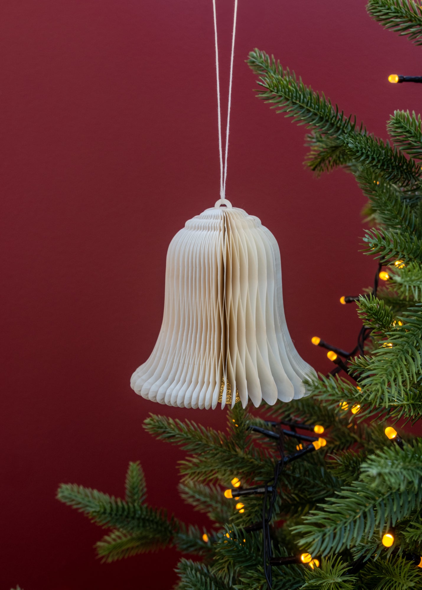 Bell Honeycomb Decoration in Cream, 12cm