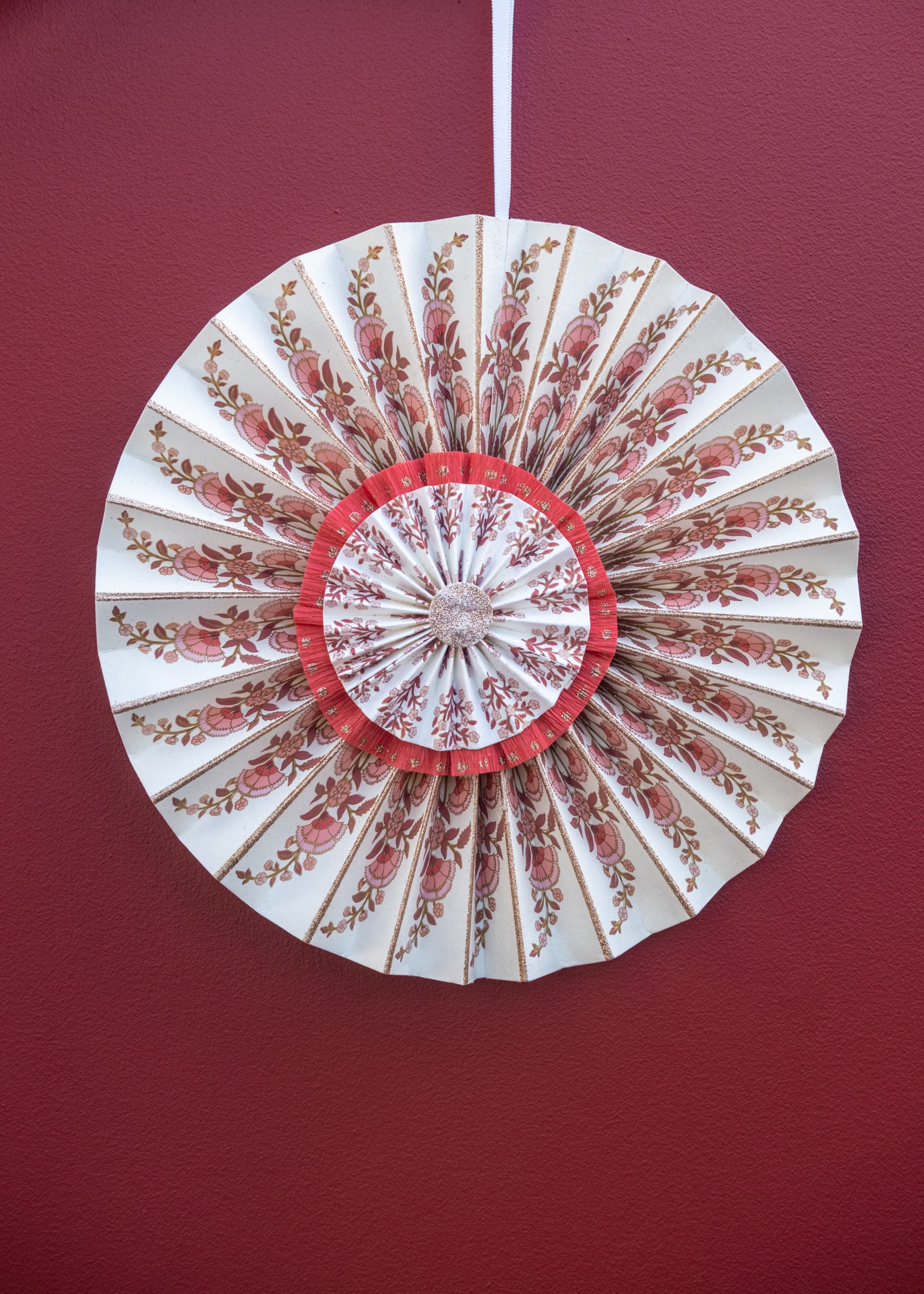 Calla Paper Rosette in Berry, 30cm