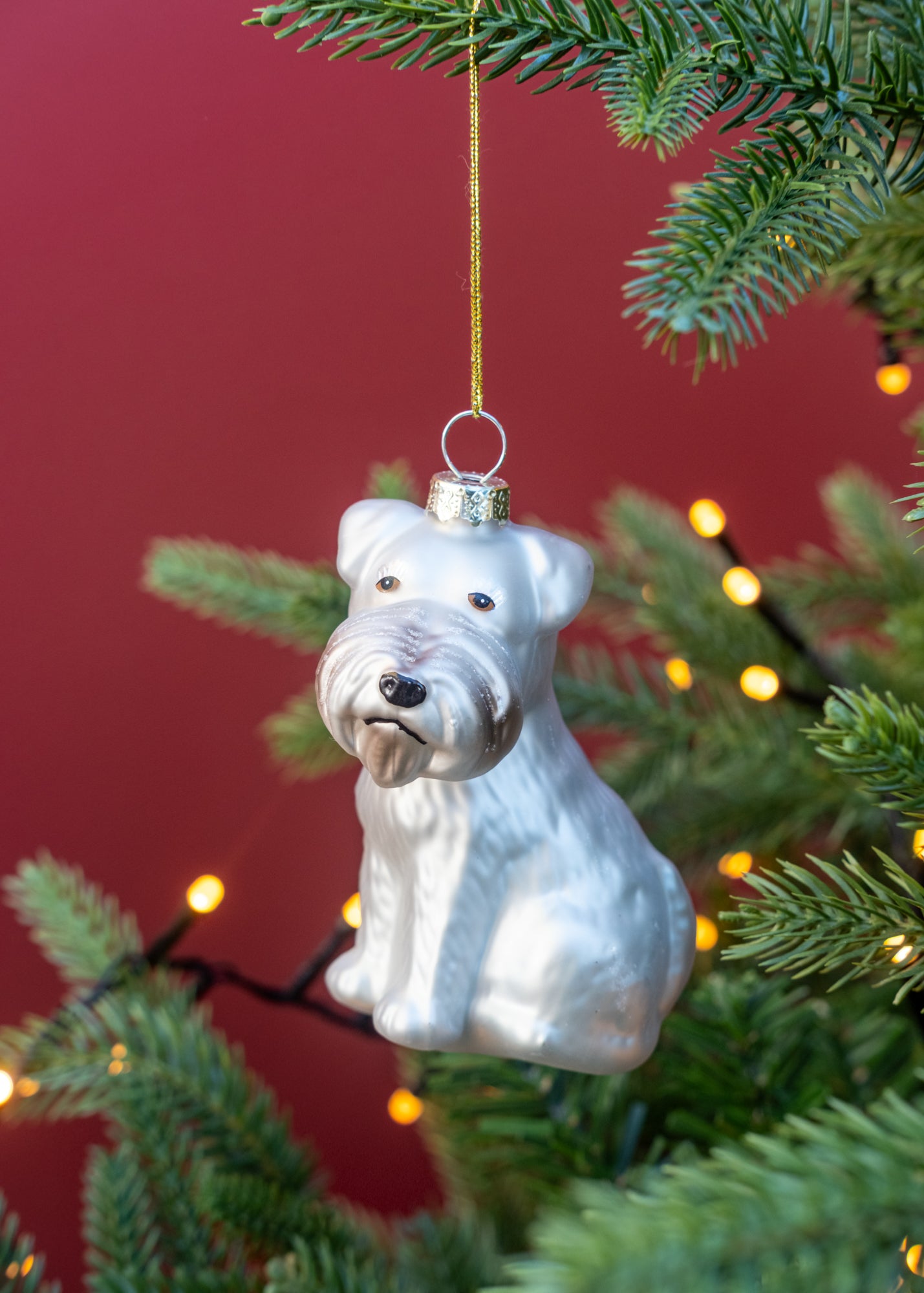 Dog Ornament in White