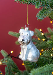Dog Ornament in White