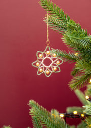 Ellis Beaded Crystal Ornament in Jade, 5.5cm