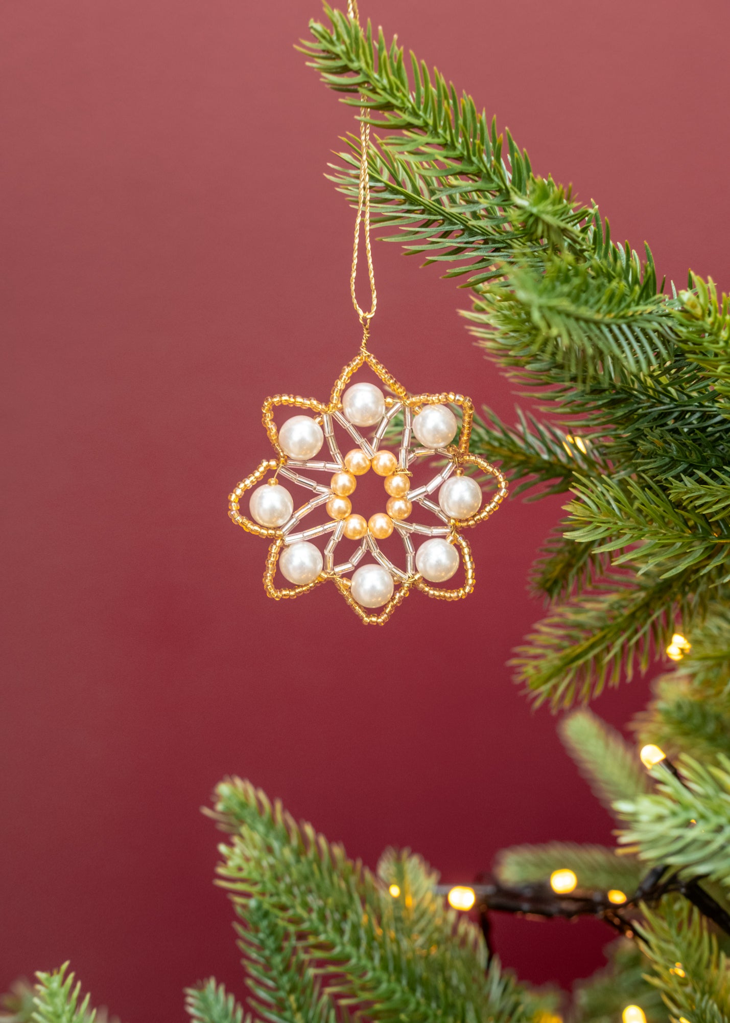 Ellis Beaded Crystal Ornament in Jade, 6.5cm